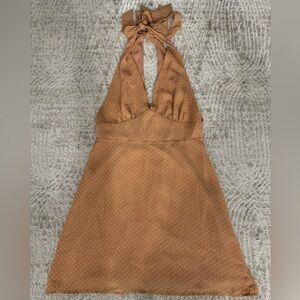 Mauve Polka Dot Mini Dress